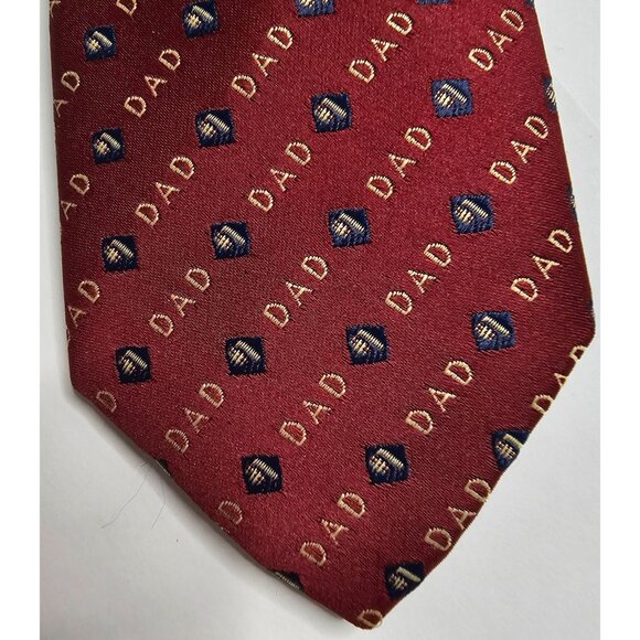 Dad Graphic Patterned Red Blue Necktie Men Neck Tie - Picture 2 of 9